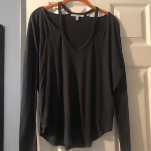Gray cutout long sleeve